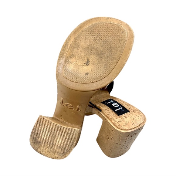 Vintage LEI 90s Y2K Chunky Heel Platform Slides 7 - Picture 15 of 16